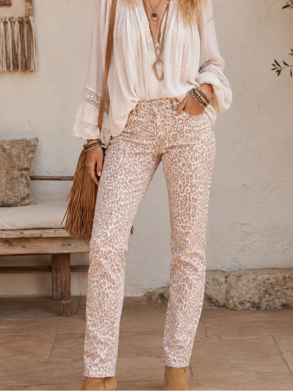 LASCANA Leopard Print Skinny Pants – Women’s US 10‎